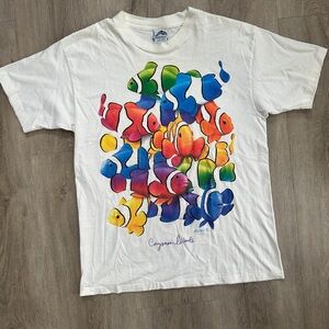 Vintage 90’s Royce B McClure Cayman Islands Colorful Clown Fish Aquarium Shirt